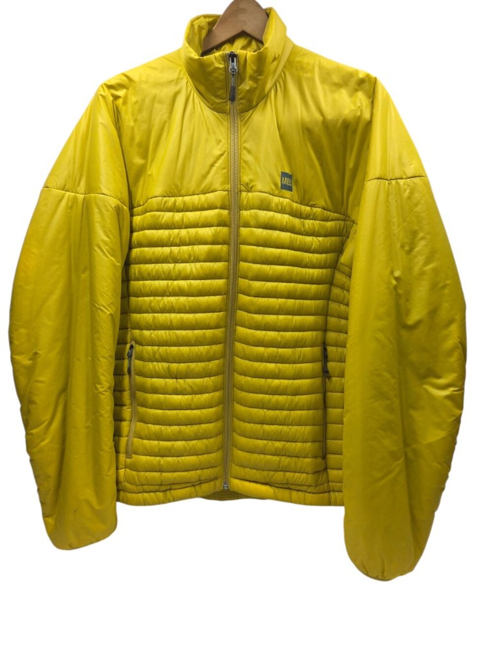 MEC Yellow Quilted Puffer Jacket Men's large Full Zip High Collar